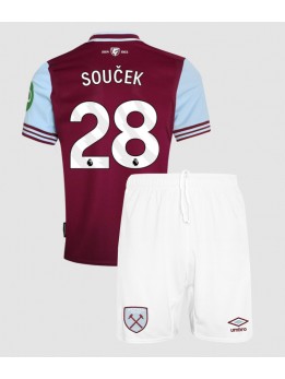 Billige West Ham United Tomas Soucek #28 Hjemmedraktsett Barn 2024-25 Kortermet (+ Korte bukser)